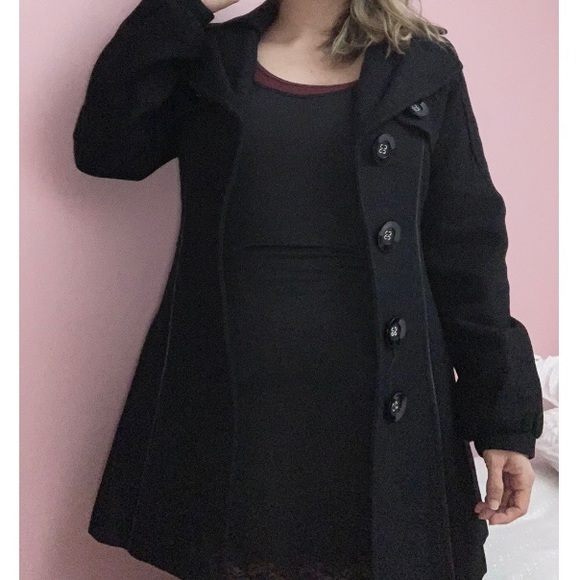 Wool/cashmere black coat - Picture 12 of 13